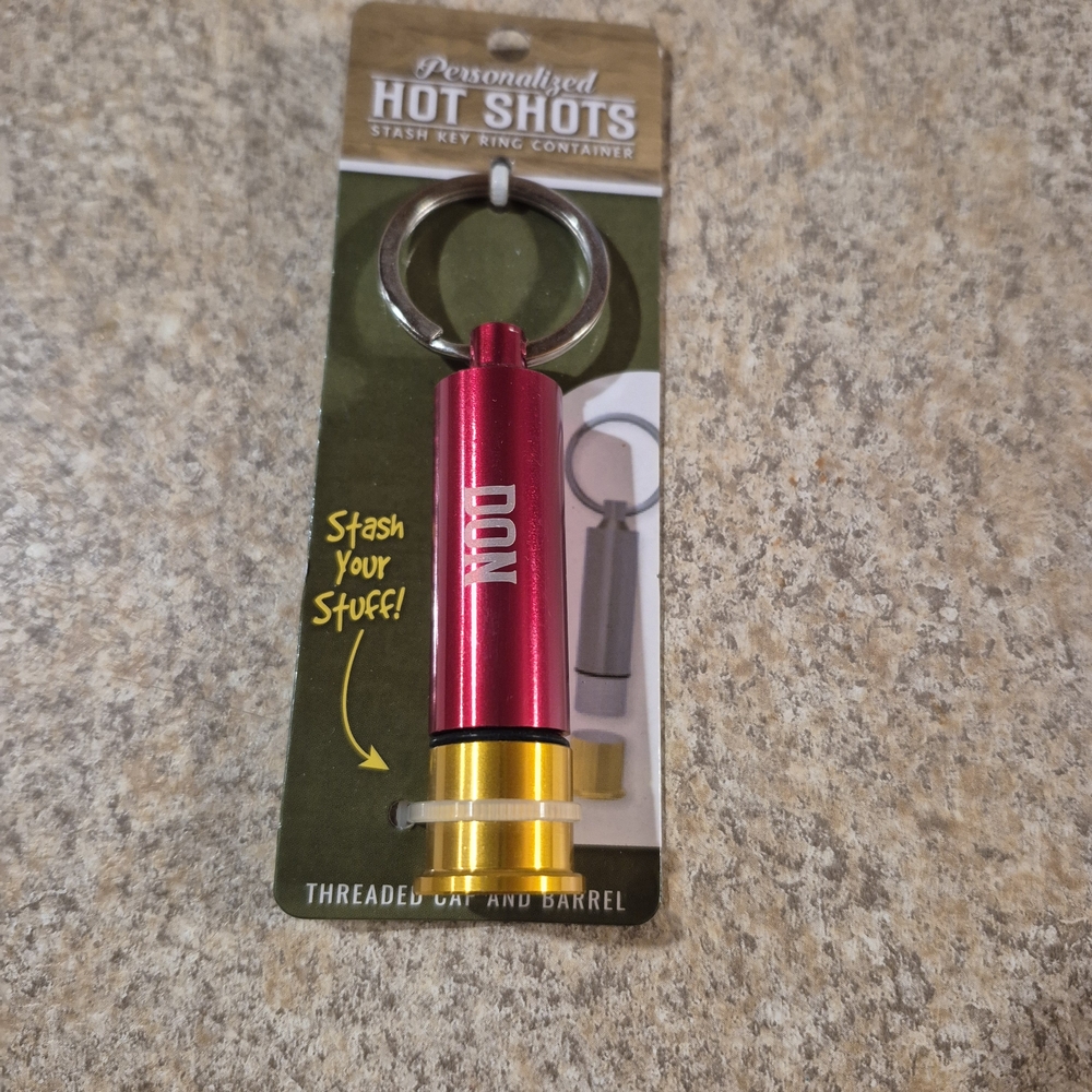 Red and Gold Keychain Stash Container